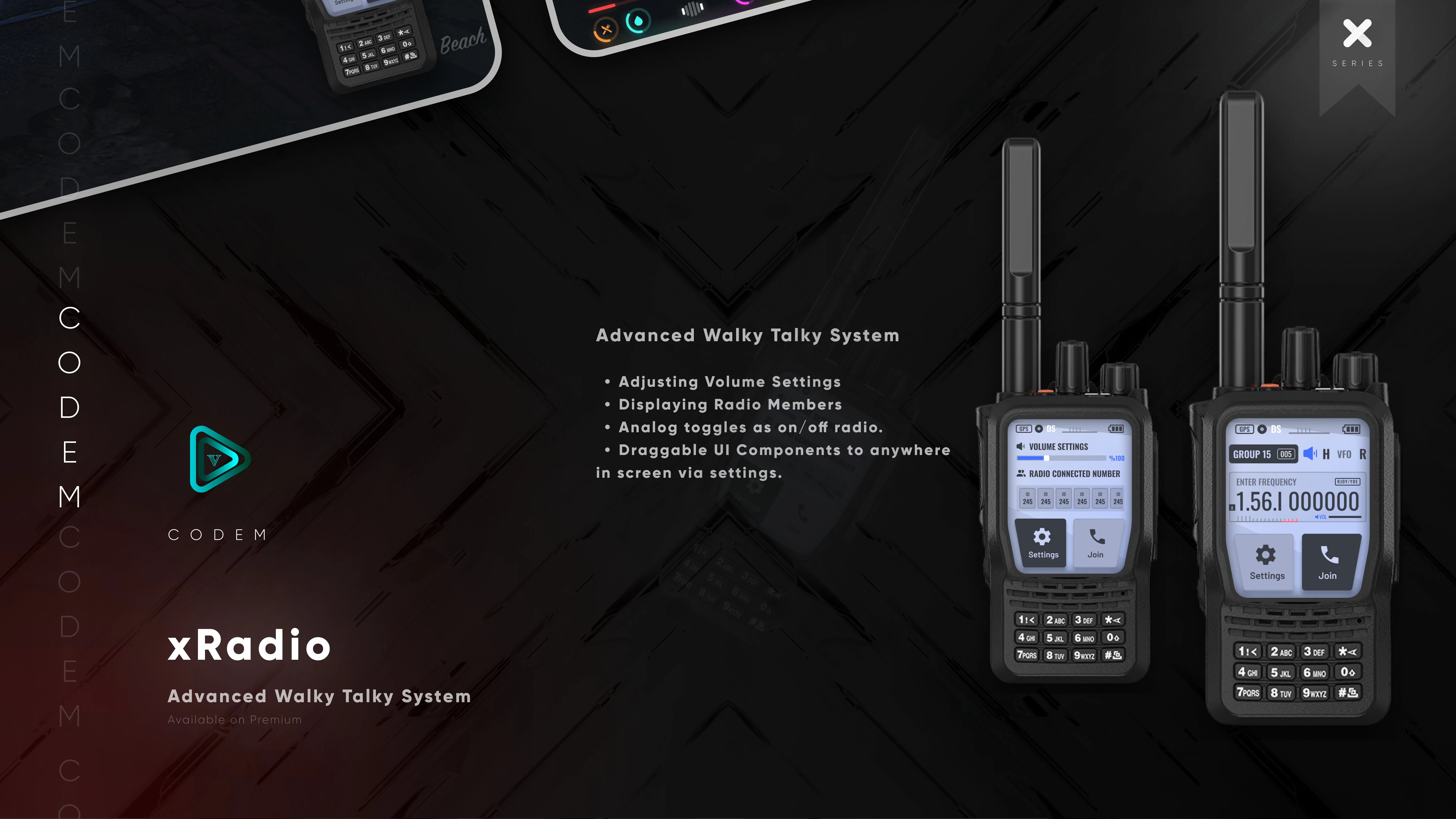 Codem xRadio script ESX & QB-Core A fully interactive radio system