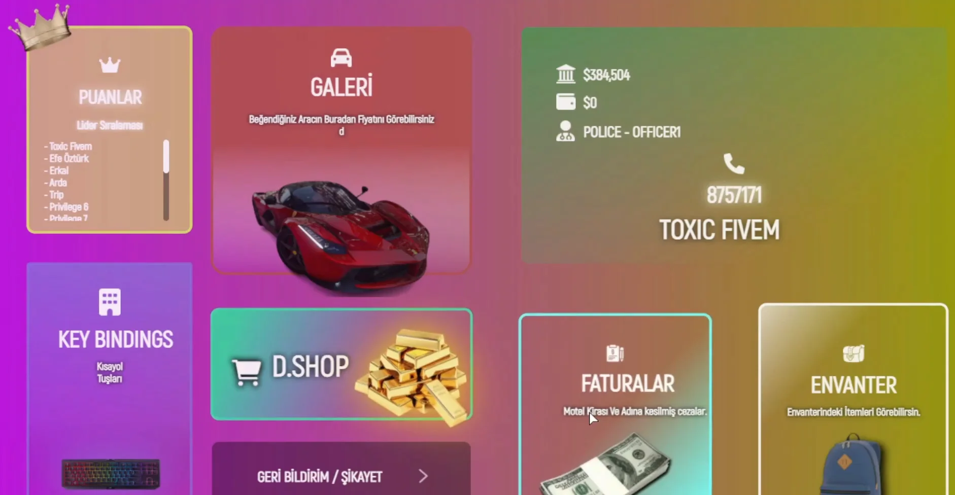 FiveM Grand RP Style Main Menu – Customizable UI System for ESX & QB FiveM Grand RP Style Main Menu – Customizable UI System for ESX & QB