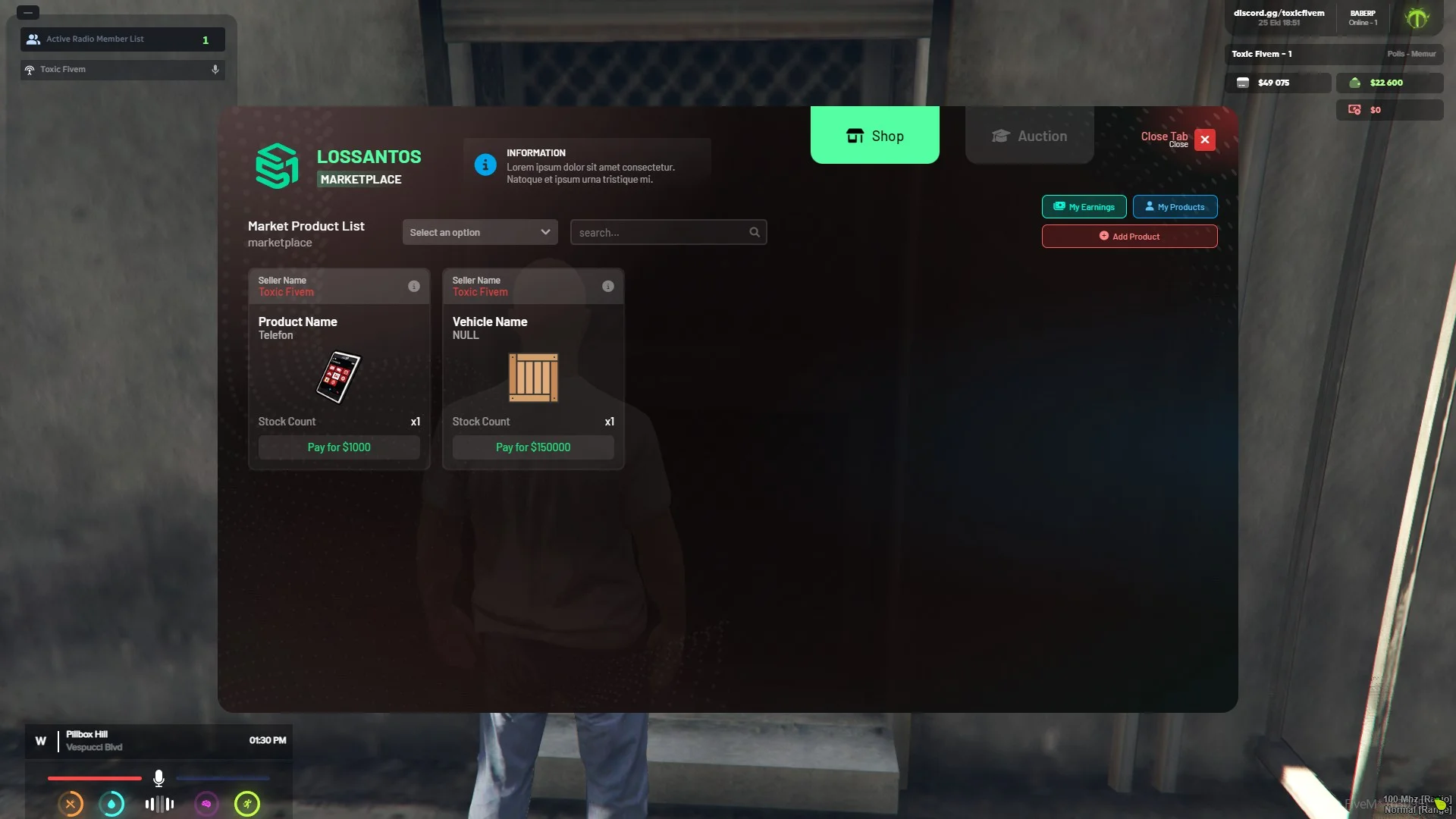 FiveM Marketplace Script – Player-to-Player Trading System for ESX-QB FiveM Marketplace Script – Player-to-Player Trading System for ESX-QB